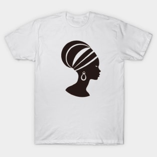 AFRICAN WOMAN LOGO WITH STRIPES T-Shirt